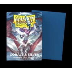 Dragon Shield - 100 Standard Size Matte Dual Sleeves - Special Edition - Cobalt/Silver